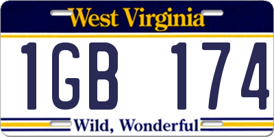 WV license plate 1GB174