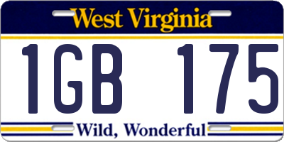 WV license plate 1GB175