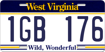 WV license plate 1GB176