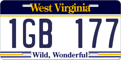 WV license plate 1GB177