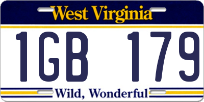 WV license plate 1GB179