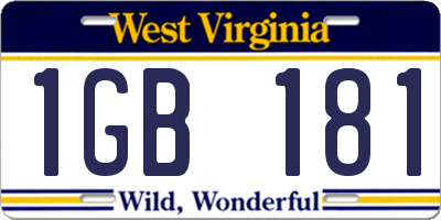 WV license plate 1GB181