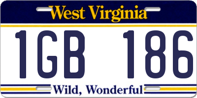WV license plate 1GB186