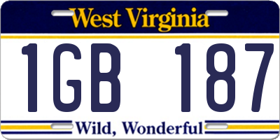 WV license plate 1GB187