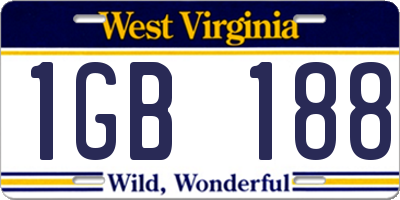 WV license plate 1GB188
