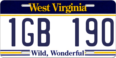 WV license plate 1GB190