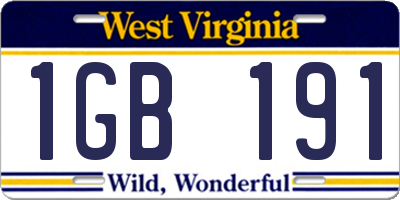 WV license plate 1GB191