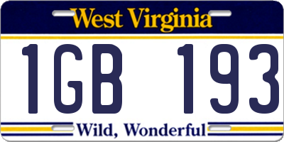 WV license plate 1GB193