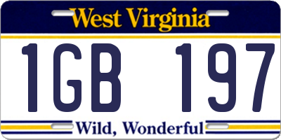 WV license plate 1GB197