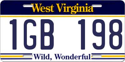WV license plate 1GB198