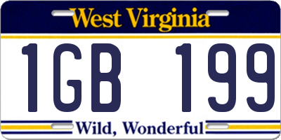 WV license plate 1GB199