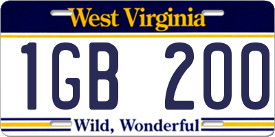 WV license plate 1GB200