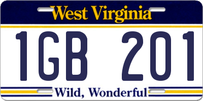 WV license plate 1GB201