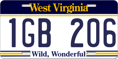 WV license plate 1GB206