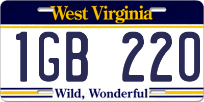 WV license plate 1GB220