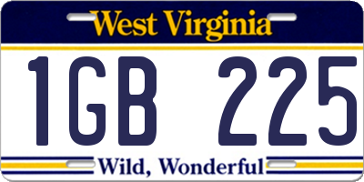 WV license plate 1GB225
