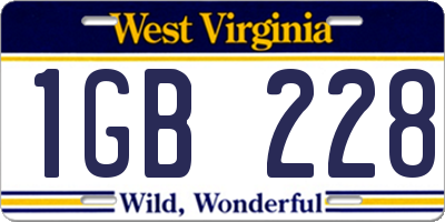WV license plate 1GB228