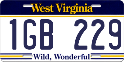 WV license plate 1GB229