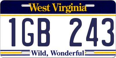 WV license plate 1GB243