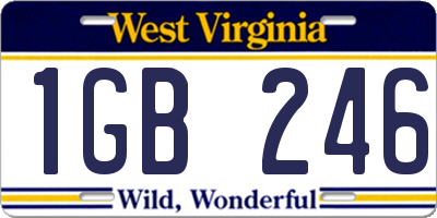 WV license plate 1GB246