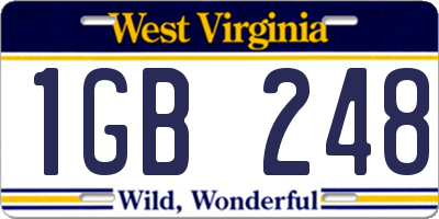 WV license plate 1GB248