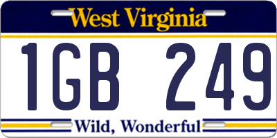 WV license plate 1GB249