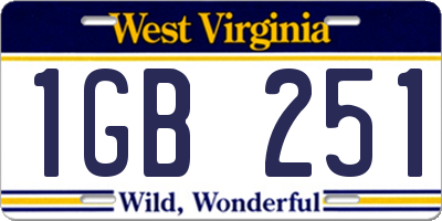 WV license plate 1GB251
