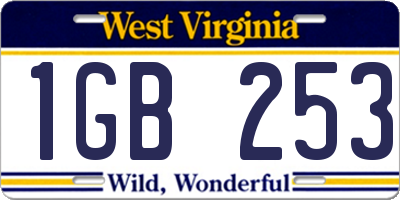 WV license plate 1GB253