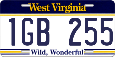 WV license plate 1GB255