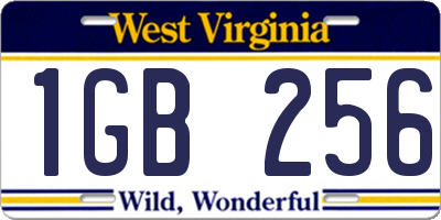 WV license plate 1GB256