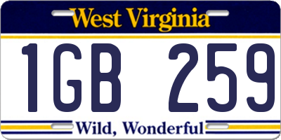 WV license plate 1GB259