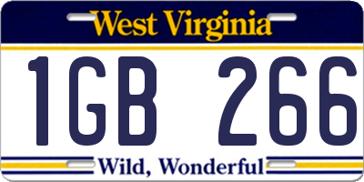 WV license plate 1GB266