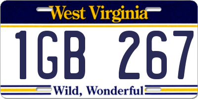 WV license plate 1GB267