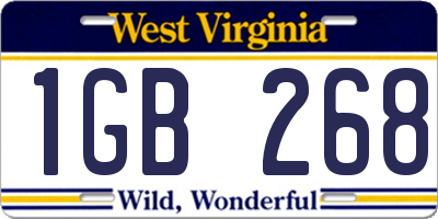 WV license plate 1GB268