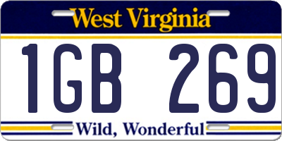 WV license plate 1GB269