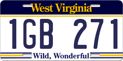 WV license plate 1GB271
