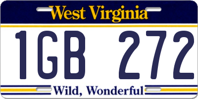 WV license plate 1GB272