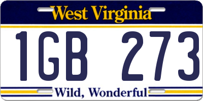 WV license plate 1GB273