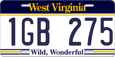 WV license plate 1GB275
