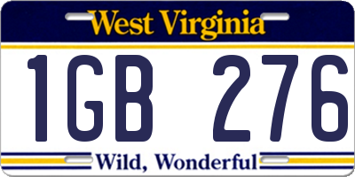WV license plate 1GB276
