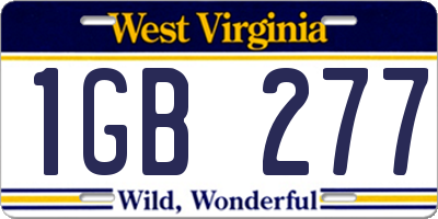 WV license plate 1GB277