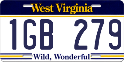 WV license plate 1GB279