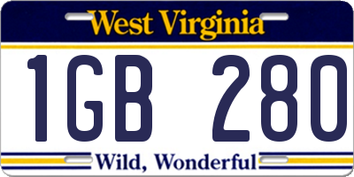 WV license plate 1GB280