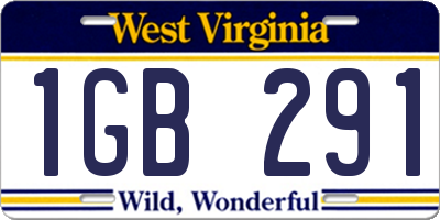 WV license plate 1GB291