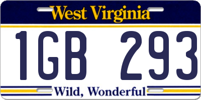 WV license plate 1GB293