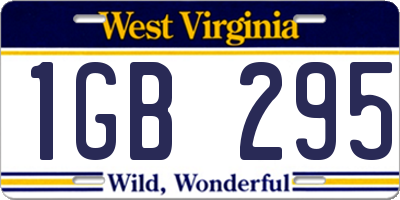 WV license plate 1GB295