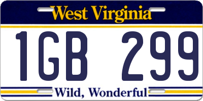 WV license plate 1GB299