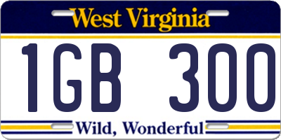 WV license plate 1GB300