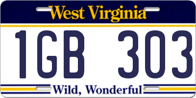 WV license plate 1GB303
