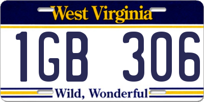 WV license plate 1GB306